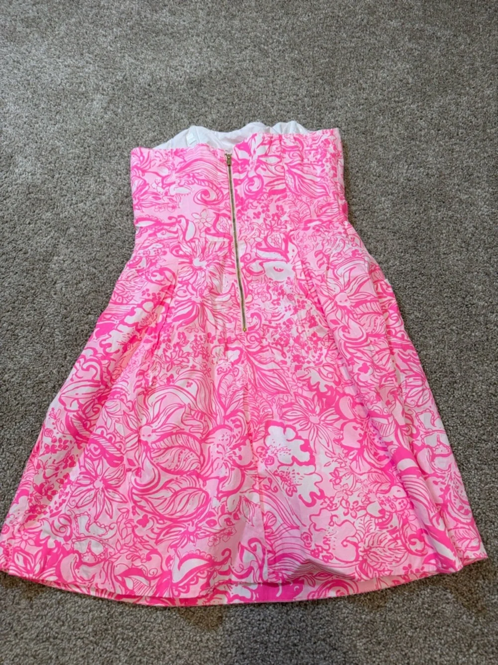 Lilly Pulitzer Pink Floral Strapless Sundress - Picture 8 of 10